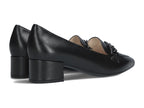 Mocassins à talon en cuir noir Lady