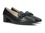 Mocassins à talon en cuir noir Lady