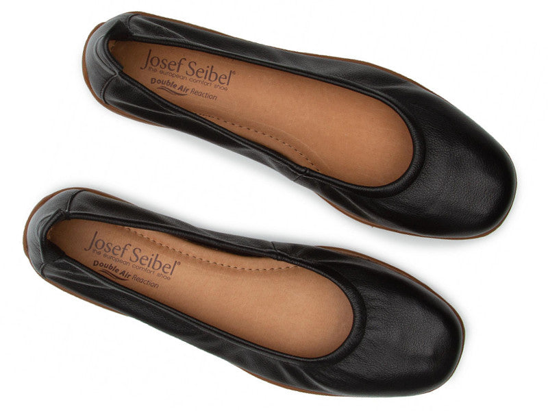 Ballerines souples Fenja en cuir noir