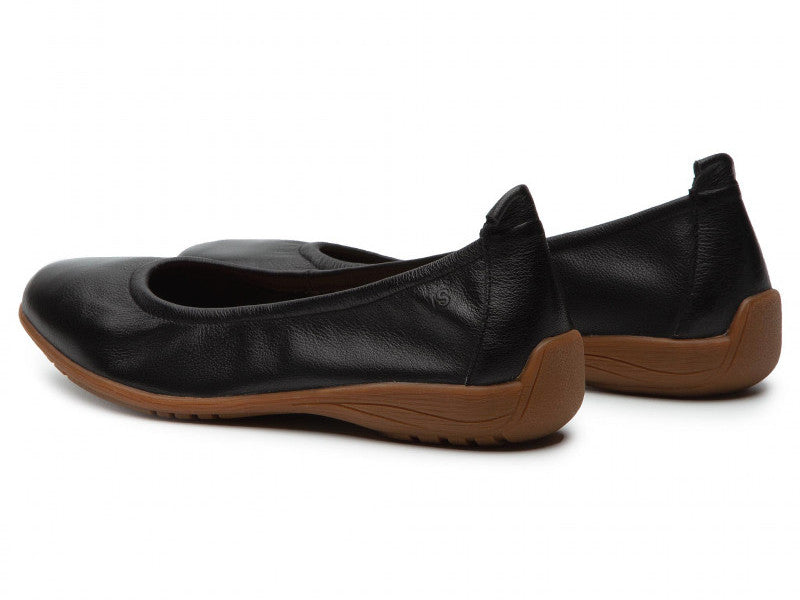 Ballerines souples Fenja en cuir noir