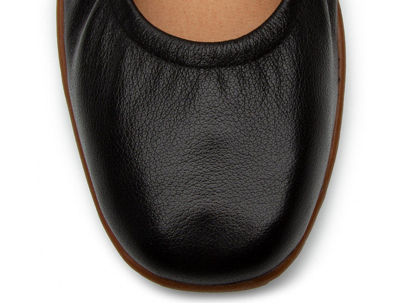 Ballerines souples Fenja en cuir noir
