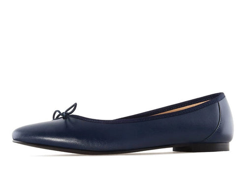 Ballerine en cuir bleu marine Gaby