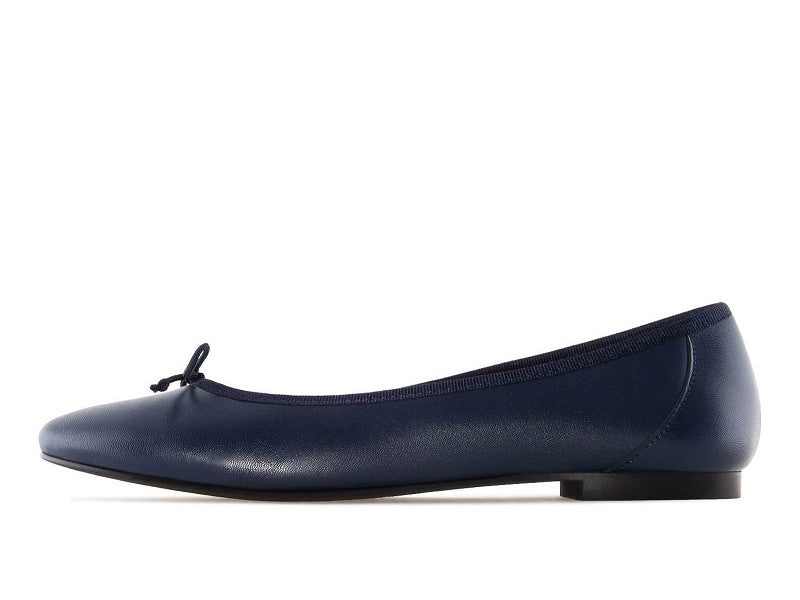 Ballerine en cuir bleu marine Gaby