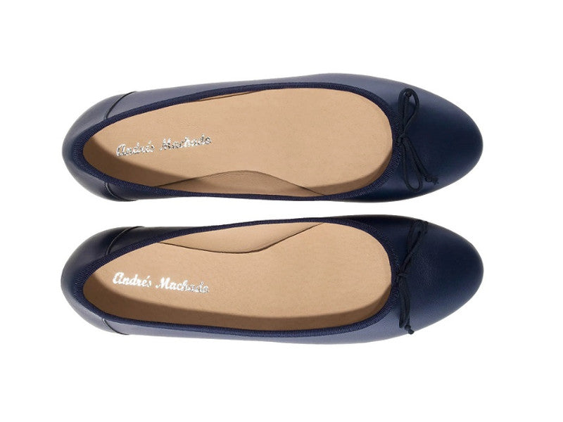 Ballerine en cuir bleu marine Gaby