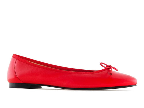 Ballerine en cuir rouge Gloss