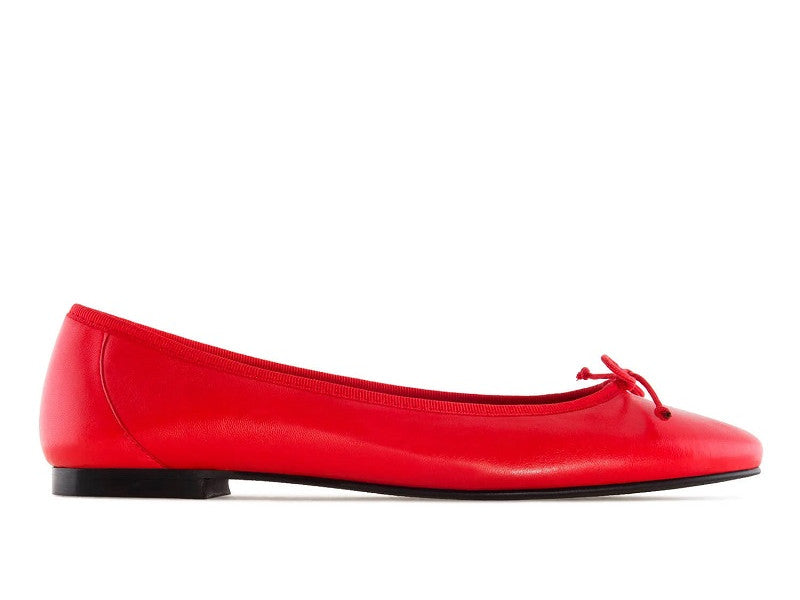 Ballerine en cuir rouge Gloss