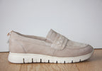 Mocassins compensés en cuir velours beige Nomade