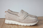 Mocassins compensés en cuir velours beige Nomade