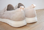 Mocassins compensés en cuir velours beige Nomade