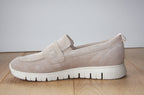 Mocassins compensés en cuir velours beige Nomade