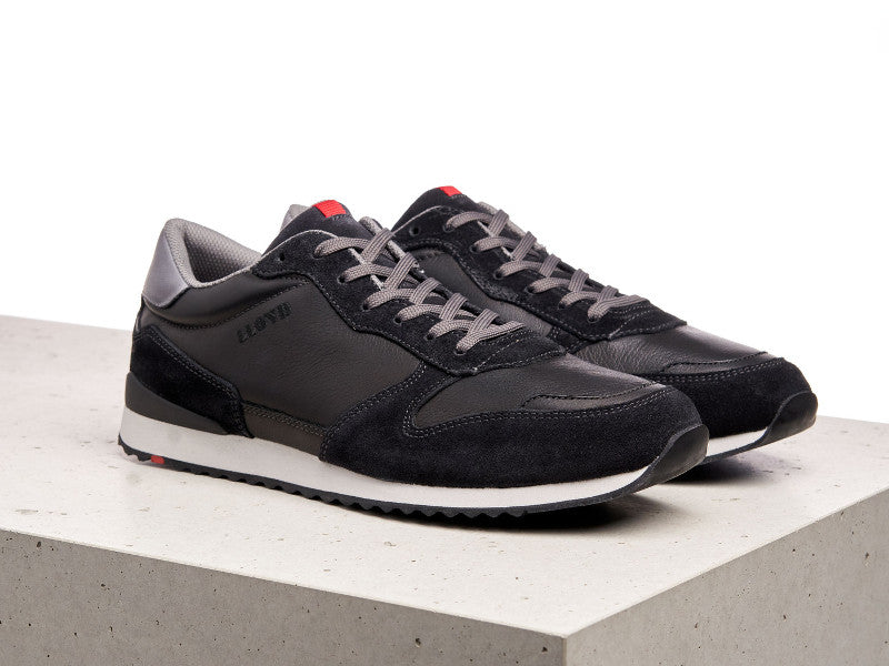 Sneakers ville Edmond en cuir noir 