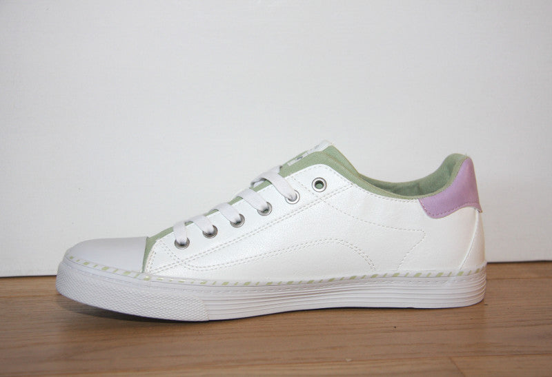 Tennis fantaisie blanc et vert Pistache