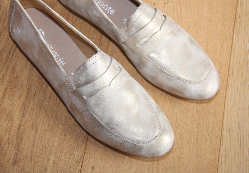 Mocassins en cuir doré Enjoy