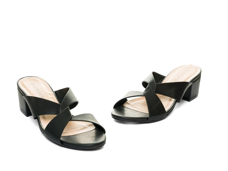 Mules à talon noir Anka