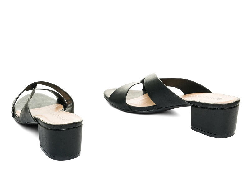 Mules à talon noir Anka