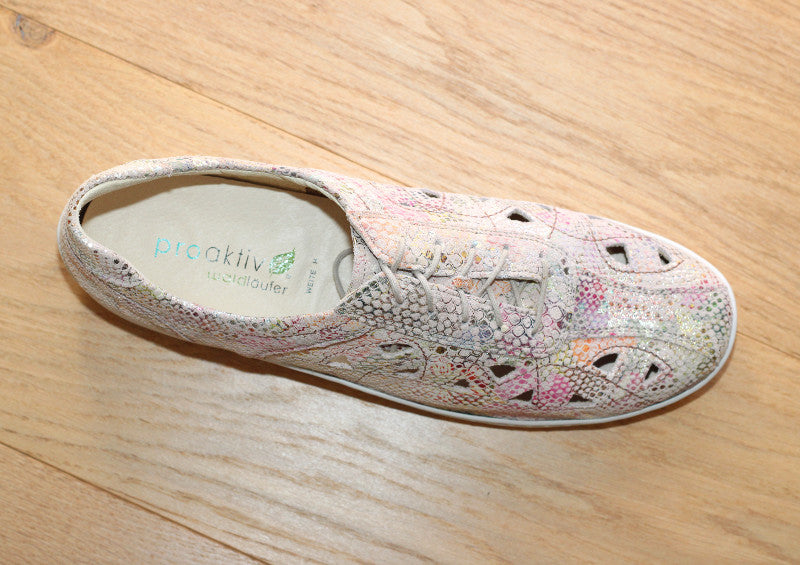 Derby d'été en cuir multicolore Arlequin