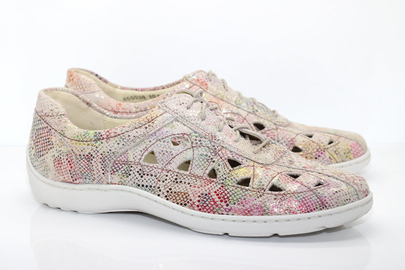 Derby d'été en cuir multicolore Arlequin