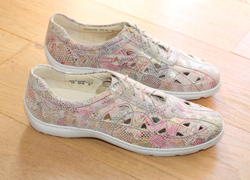 Derby d'été en cuir multicolore Arlequin
