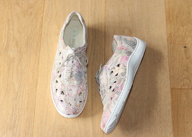 Derby d'été en cuir multicolore Arlequin