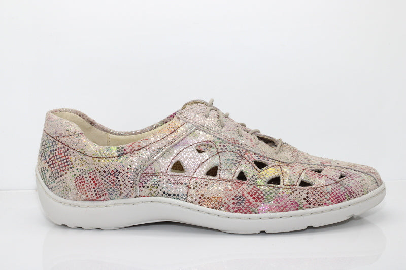Derby d'été en cuir multicolore Arlequin