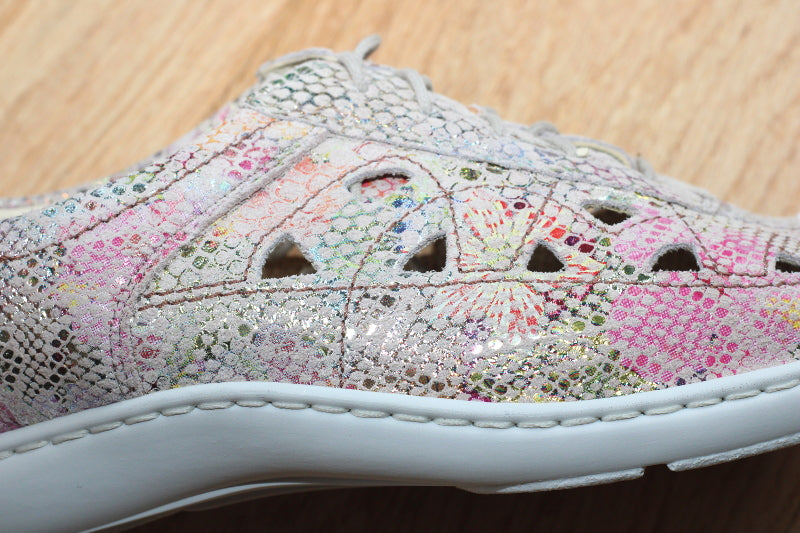 Derby d'été en cuir multicolore Arlequin