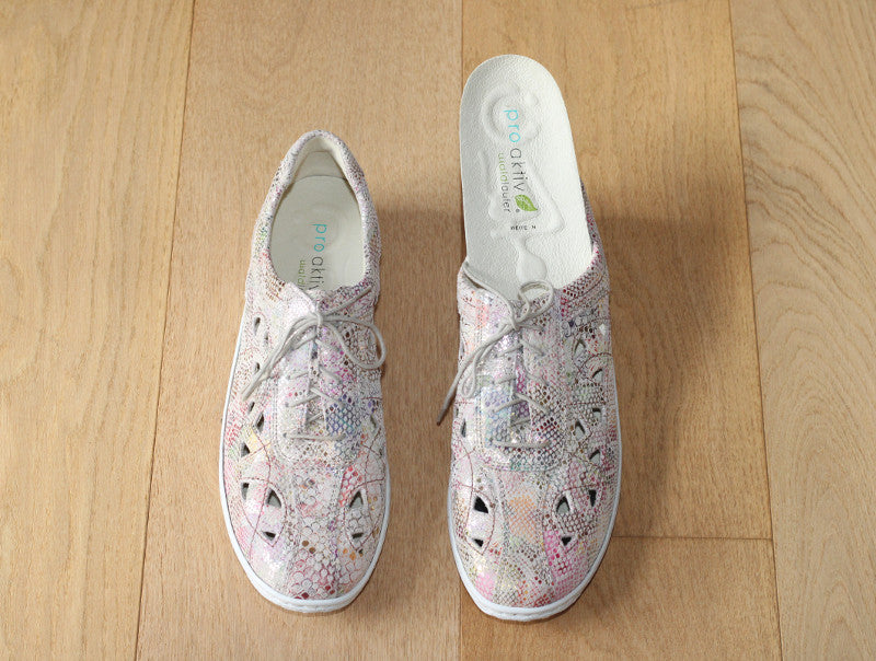 Derby d'été en cuir multicolore Arlequin