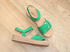 Sandales tendance Gabor en cuir velours vert Marcia