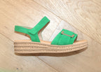 Sandales tendance Gabor en cuir velours vert Marcia