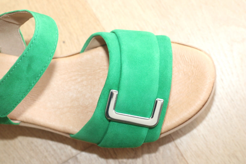 Sandales tendance Gabor en cuir velours vert Marcia