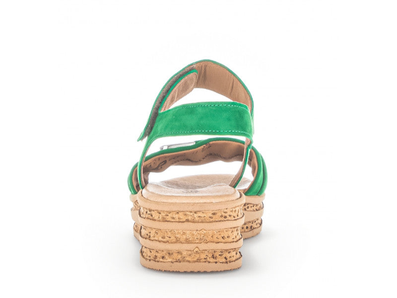Sandales tendance Gabor en cuir velours vert Marcia