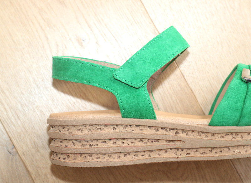 Sandales tendance Gabor en cuir velours vert Marcia