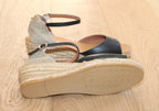 Espadrilles compensées Llivia en cuir noir
