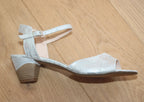 Sandales à talon Saldabe en cuir gris argent