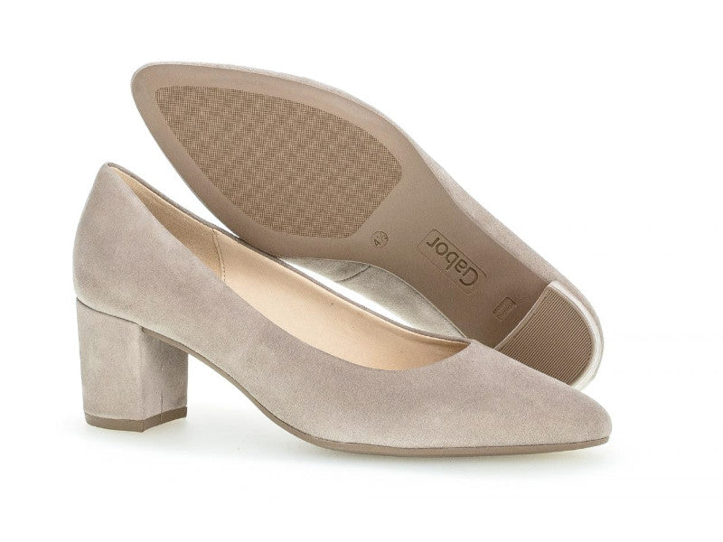 Escarpins beige en cuir velours Lola