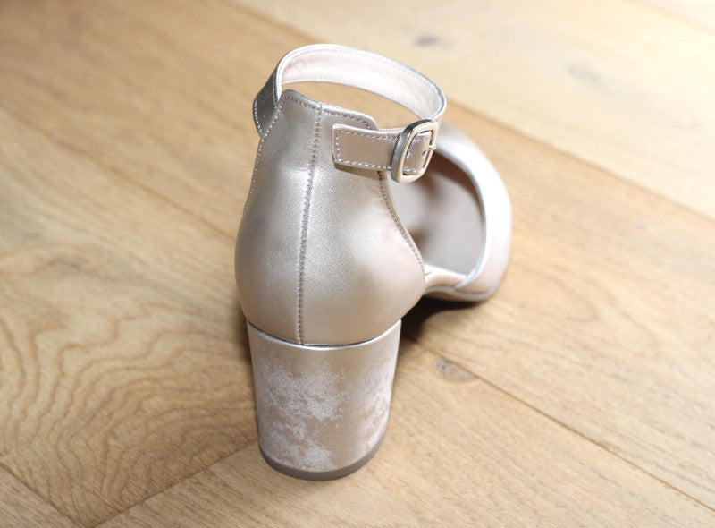 Sandales à talon Gabor en cuir métallisé