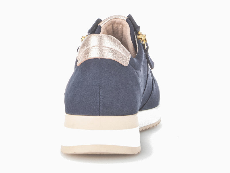 Sneakers Gabor suède bleu et doré