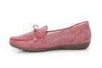 Mocassins souples en cuir vichy rouge