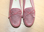 Mocassins souples en cuir vichy rouge