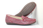 Mocassins souples en cuir vichy rouge