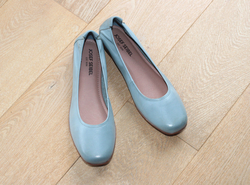 Ballerines souples Fenja en cuir bleu