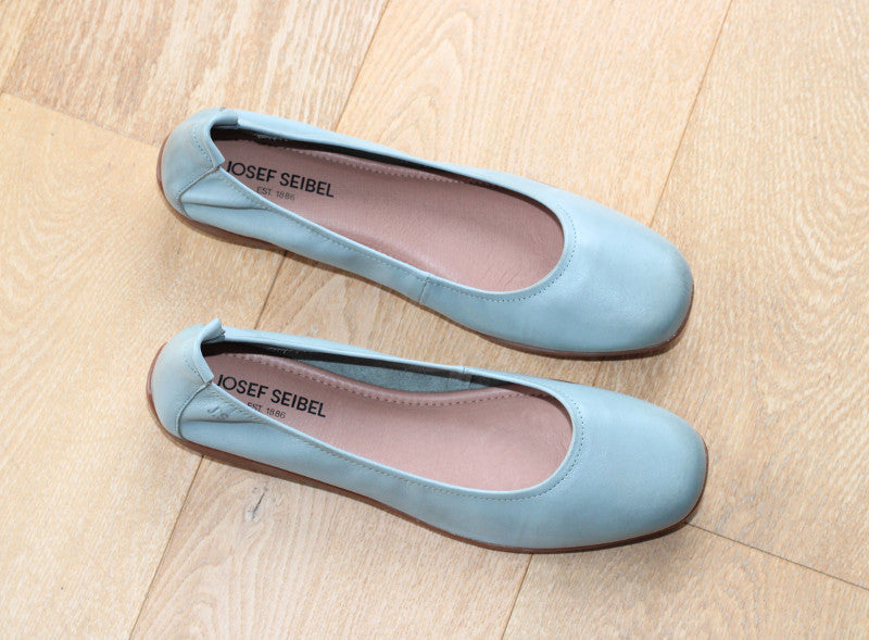 Ballerines souples Fenja en cuir bleu