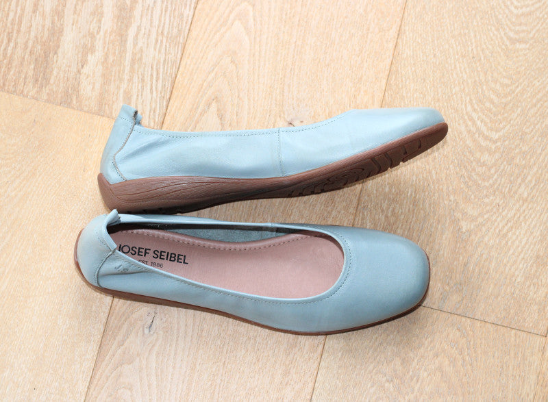 Ballerines souples Fenja en cuir bleu