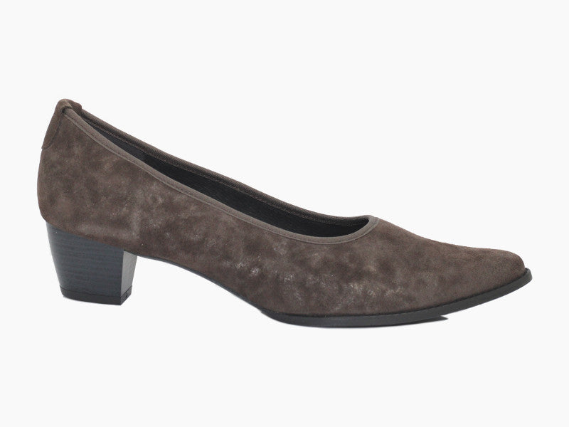 Escarpins Porino en cuir moiré Moka