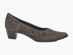 Escarpins Porino en cuir moiré Moka