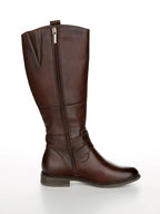 Bottes Tamaris en cuir marron cognac