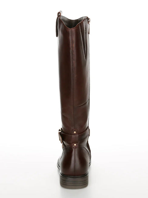 Bottes Tamaris en cuir marron cognac