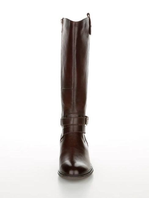 Bottes Tamaris en cuir marron cognac