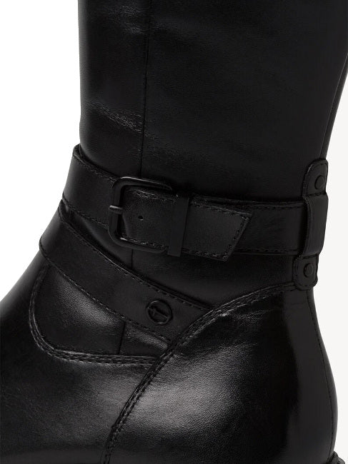 Bottes Tamaris en cuir noir