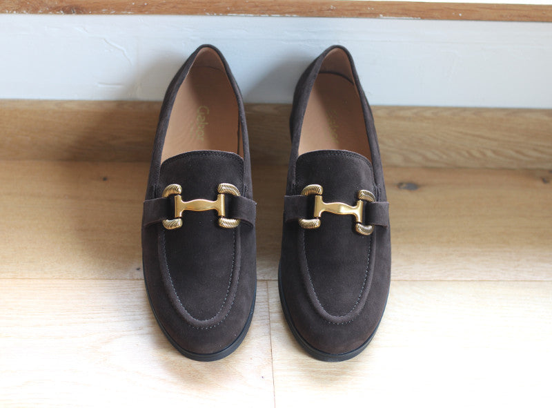 Mocassins marron Gabor en cuir velours 