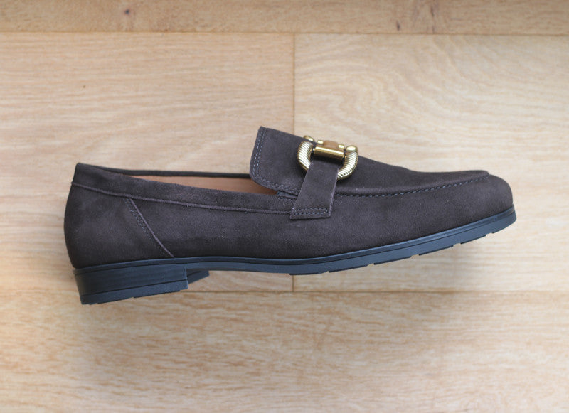 Mocassins marron Gabor en cuir velours 